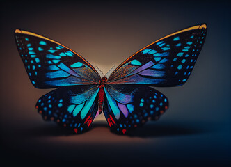 Leinwandbilder - butterfly on black background