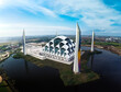 © Adhitya - Aerial photo of a unique mosque building with the name Al Jabbar in Bandung, West Java Indonesia