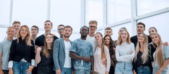 Wall Mural - group of successful young people standing together.