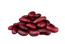 Red Kidney Beans On White Background. With Clipping Path. Full Depth Of Field. Focus Stacking