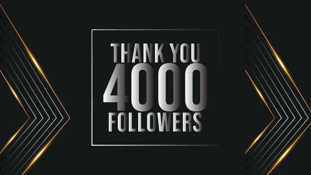 Thank you template for social media followers, subscribers, like. 4000 followers
