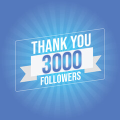 Thank you 3000 followers congratulation template banner. 3k followers celebration
