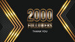 celebration 2000 subscribers template for social media. 2k followers thank you
