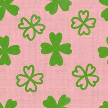 Seamless Floral Pattern Clover Leaves Fabric Fashion Design Print Wrapping Paper Digital Illustration Texture Wallpaper 