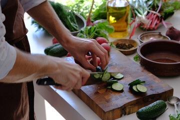 person preparing a salad