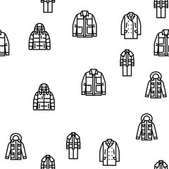 Wall Mural - outerwear male clothing casual fashion vector seamless pattern thin line illustration