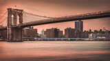Fototapeta  - NYC Brooklyn Bridge river view