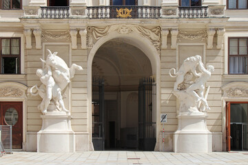 Sticker - statues of the labours of hercules at the hofburg palace in vienna (austria) 