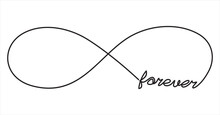 Continuous Line Drawing Endless Love Concepts, One Line Infinite Love Symbol, Creative Synthesis Of Infinity Sign And Heart Shape In A Line Art Style, Forever Lasting Love Icons