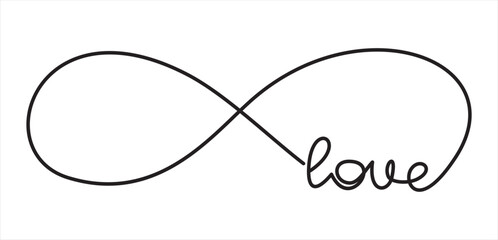 Wall Mural - one line infinite love symbol. vector illustration.