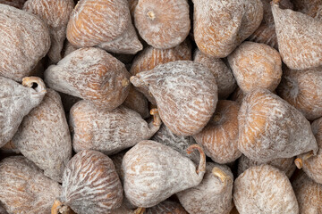 Wall Mural - Sweet dried small spanish figs close up full frame as background 