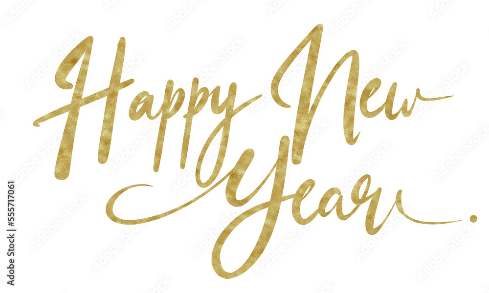 HAPPY NEW YEAR gold writen Stock Illustration | Adobe Stock