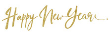 HAPPY NEW YEAR Text Write With Gold Ink