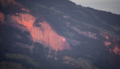 Sticker - sunset over the mountains