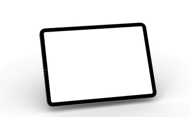 Aufkleber - Modern tablet computer stand with blank screen isolated on white background