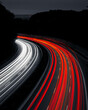 canvas print picture - Autobahn bei Nacht