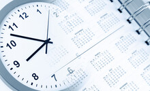 Clock Face And Calendar Diary Composite