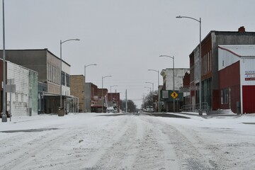 Poster - Snowy City Street