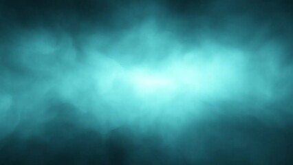 Wall Mural - volumetric hazy fog or turquoise blue dramatic smoke clouds seamless looping animation background.