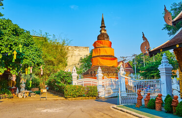 Sticker - The ancient brick Chedi of Wat Inthakhin Sadue Muang, Chiang Mai, thailand