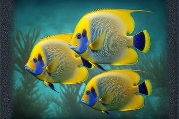 yellow tang fish. Generative AI