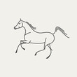 Stylized line drawing of an Arab horse galloping
