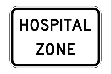 Wall Mural - Hospital zone road sign icon