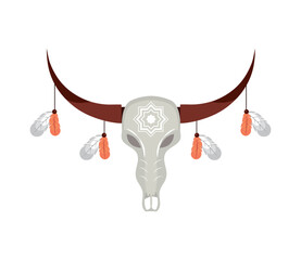 Sticker - bull skull boho