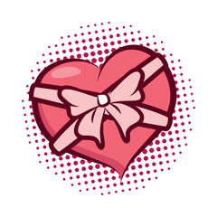 Sticker - gift heart valentines day