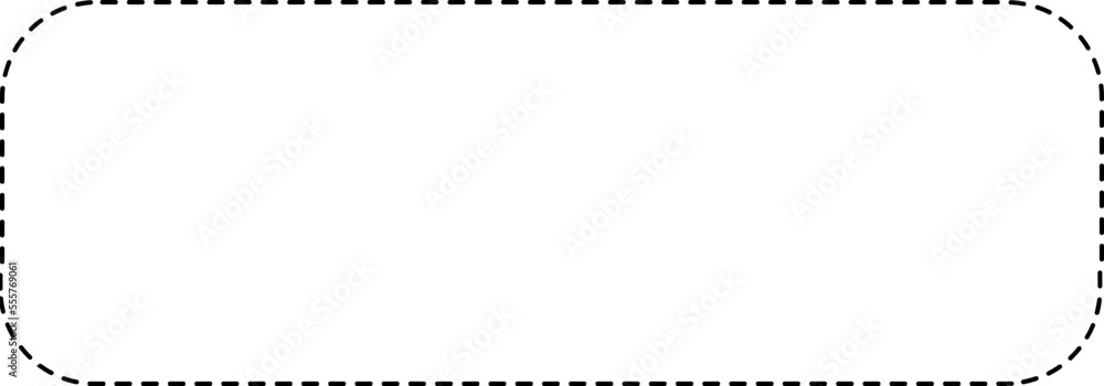 Black thin dashed rounded rectangle outline icon Stock Vector | Adobe Stock