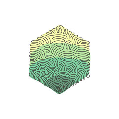 Wall Mural - single continuous line drawing hand drawn hexagon, blank drawing frame isolated on white background,
