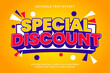 Special sale discount promotion 3d editable text effect