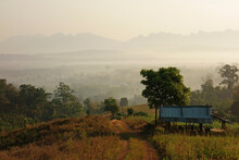 View Towards Chiang Dao Village In Morning, Chiang Mai Province, Thailand