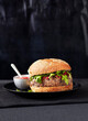 © Designpics - Vegetarian Burger with Fruit Relish and Arugula, Studio Shot