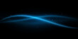 Abstract moving light effect with magical flying dust on black background. Glowing blue trail with sparks. Vector illustration