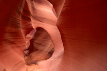 Sandstone Cliff Walls Of A Slot Canyon In Lower Antelope Canyon Near Page, Arizona, USA