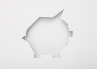 Wall Mural - Cut paper in the shape of piggy bank