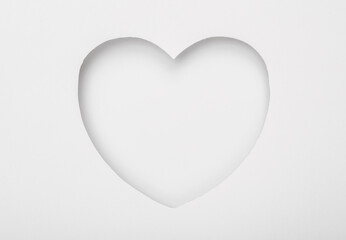 Cut paper in the shape of heart