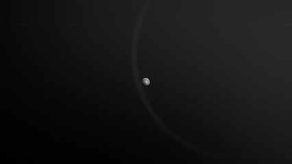 Wall Mural - Moon In Waxing Gibbous Phase Isolated With Ring Shadow In The Dark Sky. wide