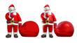 Santa Claus cartoon character in mini heart pose 3d rendering in realistic and cartoon style .