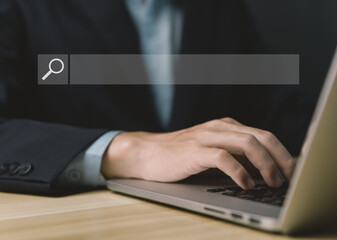 Businessman showing internet search.