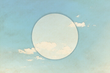 Sticker - vintage clouds with copyspace