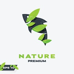 Canvas Print - Fishery Nature Leaves Logo