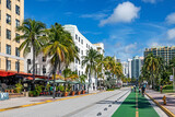 Fototapeta  - Ocean Drive in South Miami Beach