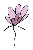 Fototapeta Tulipany - Simple flower clipart. Hand drawn floral doodle. For print, web, design, decor, logo