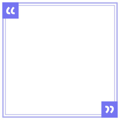 Quote box frame purple double line square