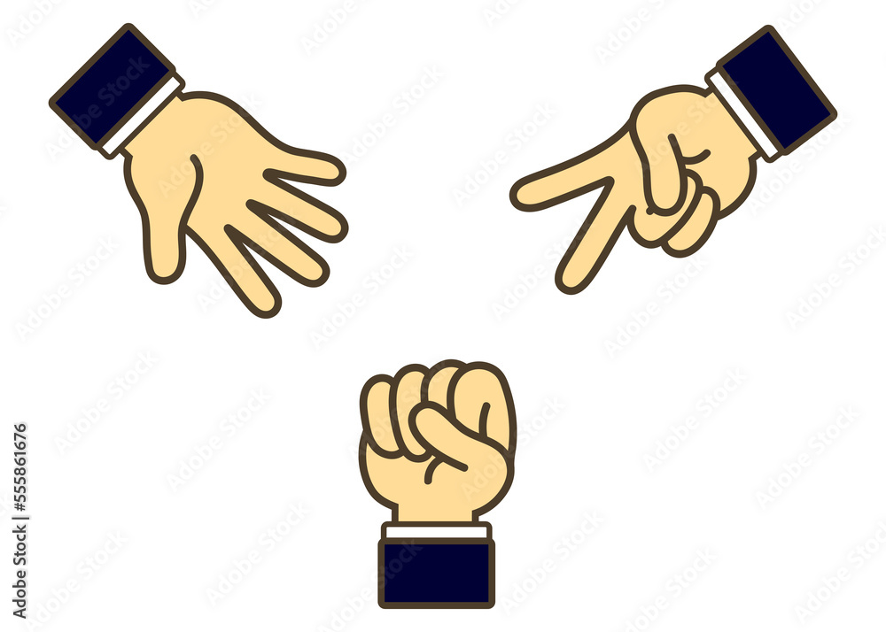 じゃんけんをしているイラスト