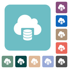 Sticker - Cloud database rounded square flat icons