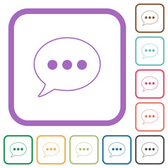 Canvas Print - One oval active chat bubble outline simple icons