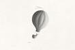 Illustration of business man flying on a big air balloon, surreal future abstract concept